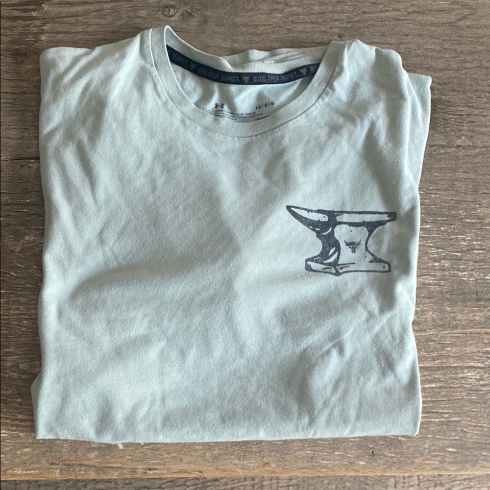 The Rock Under Armour Teal/Gray Short Sleeve Tee Classic Crew Neck